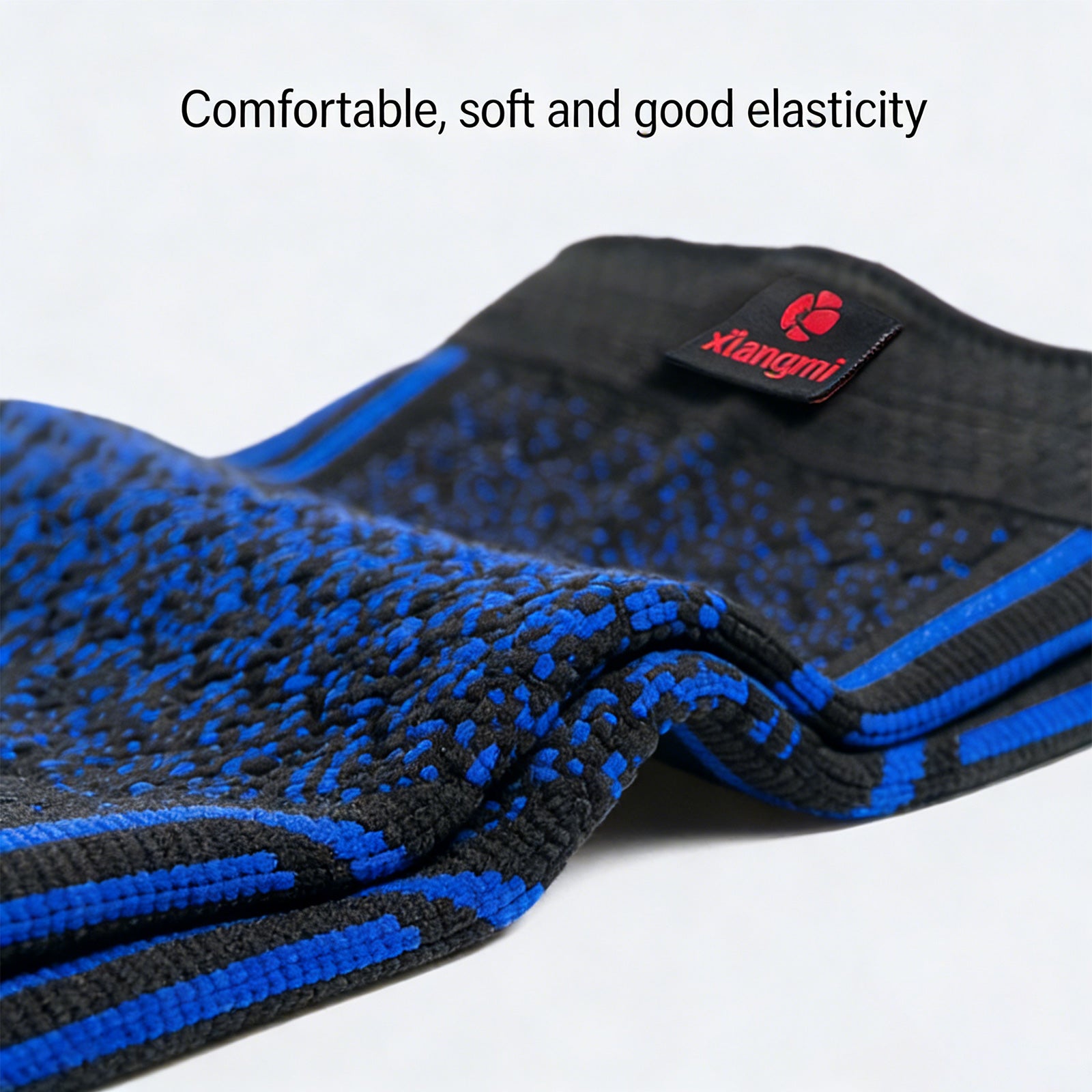 Kuangmi Black & Blue Knitted Knee Brace - Compression Support for Sports & Daily Activities (Sizes M/L/XL)