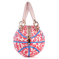 Kuangmi Mini Basketball Bag & Handbag - Pink Leopard Print