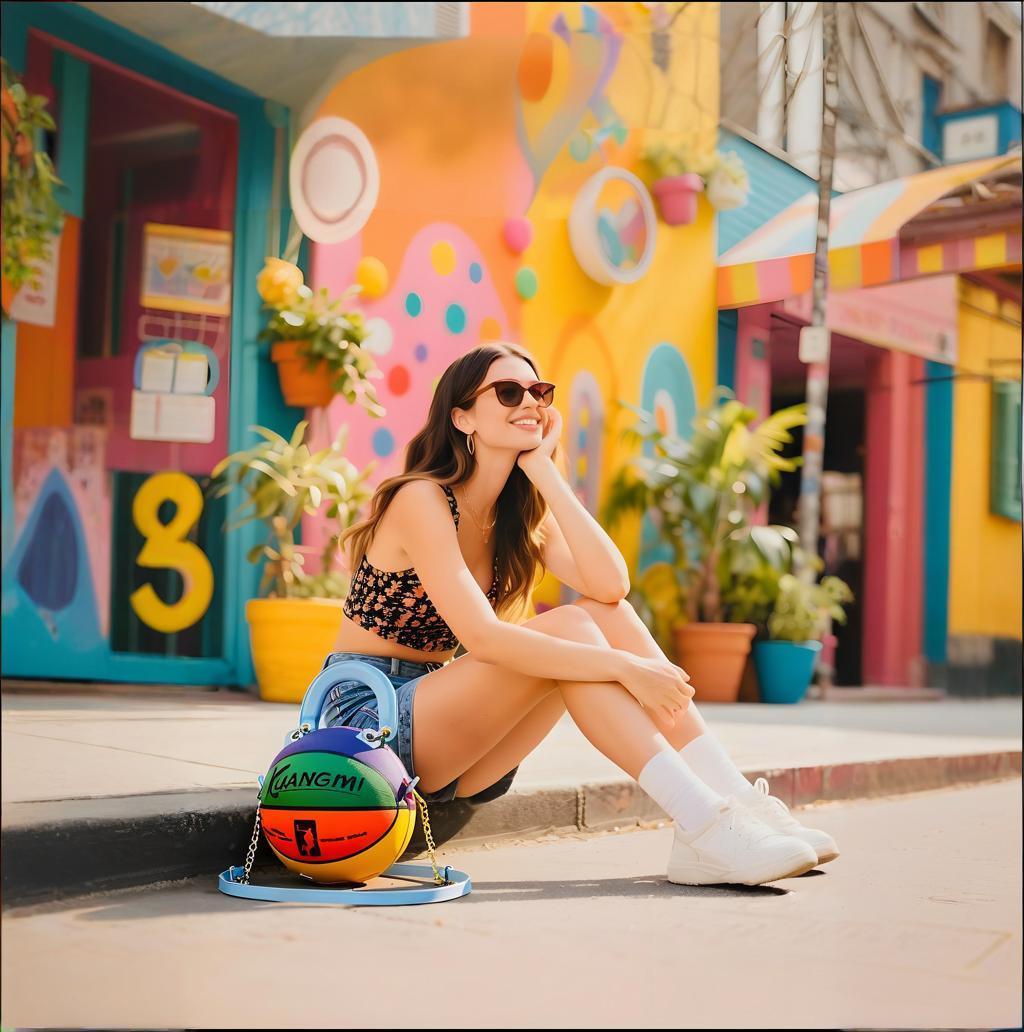 8 - Color Block Size-5 Basketball Bag & Handbag