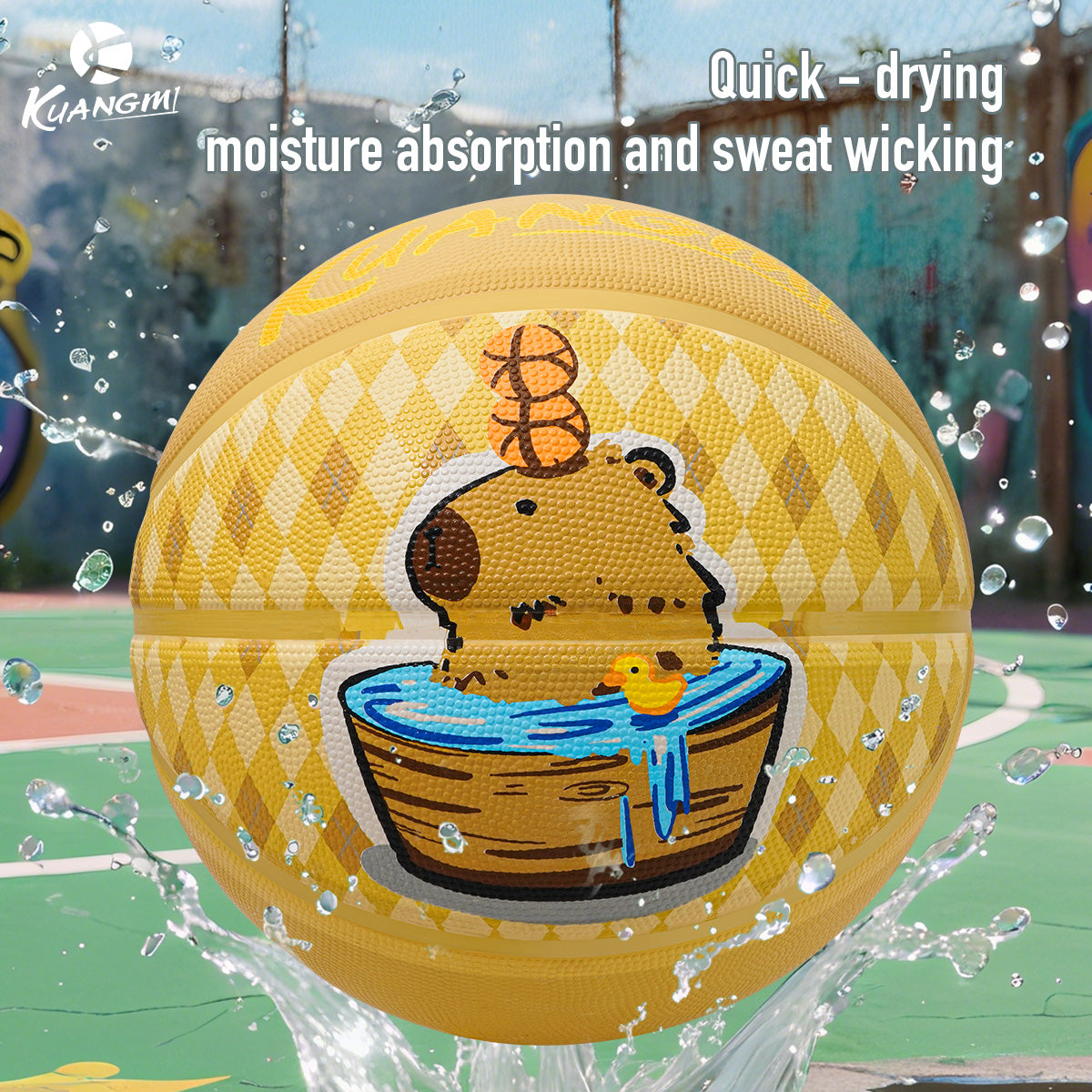 Kuangmi Capybara - Patterned Basketball Size 6 & 7, Indoor & Outdoor Use