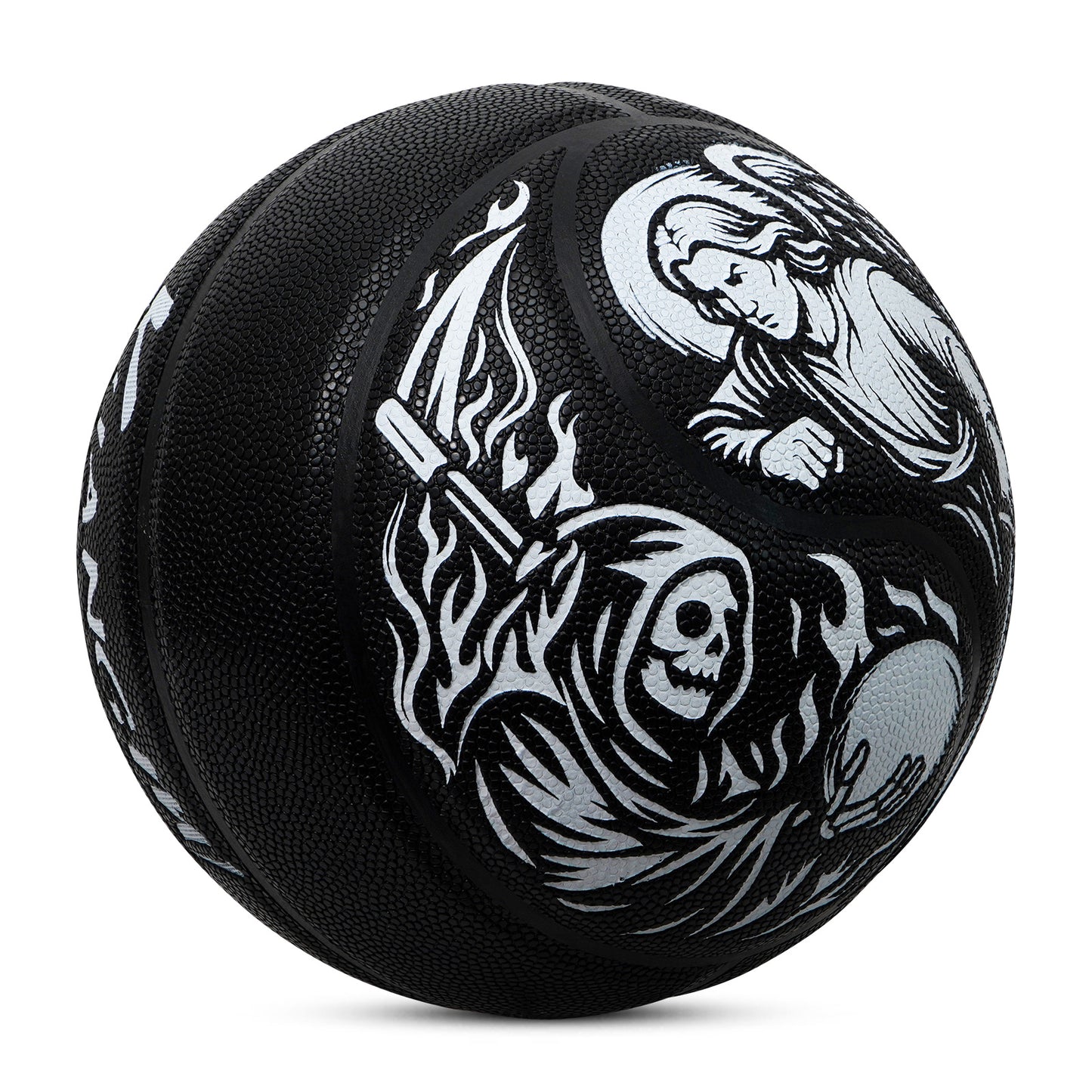 Kuangmi Tai Chi Angel & Demon Basketball Size 7（29.5“）, Durable PU Ball for Kids Youth Adults, Indoor Outdoor Training Game