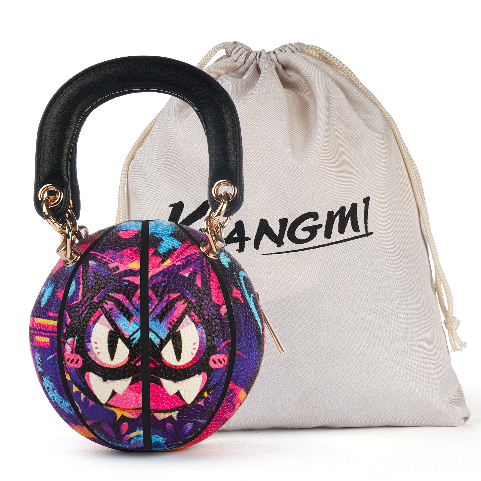 Kuangmi Mini Basketball Bag & Handbag - Graffiti Monster Print