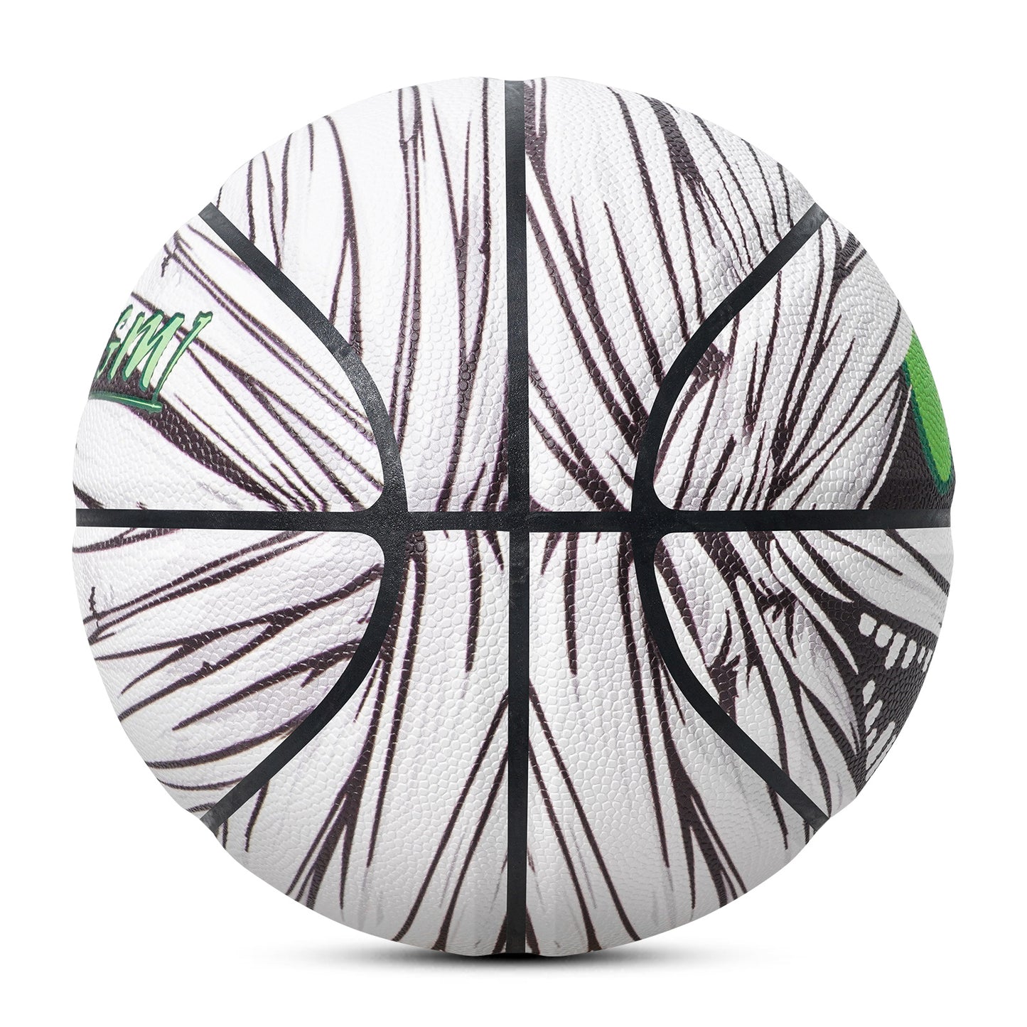 Side view of a basketball with a mummy pattern 2