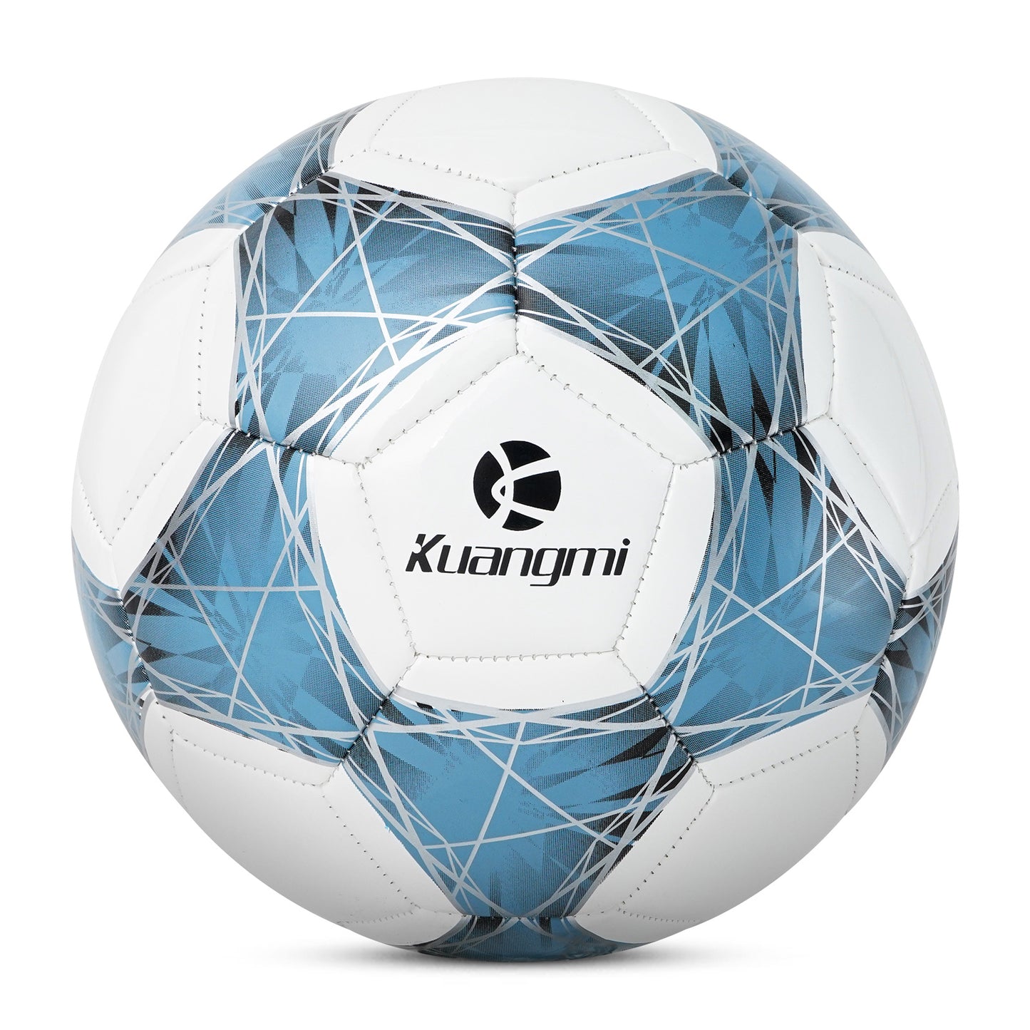 Balón de fútbol Kuangmi con líneas entrelazadas azules y blancas - Talla 5