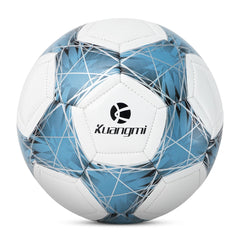 Balón de fútbol Kuangmi con líneas entrelazadas azules y blancas - Talla 5