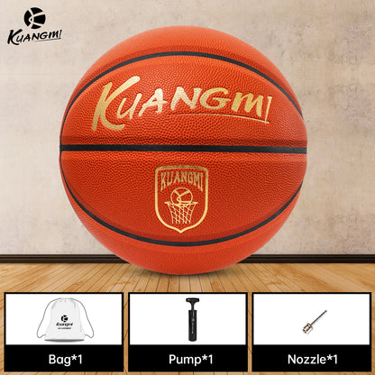 Kuangmi Professional Competition Basketball - Size 7 (29.5"), Ideal for Indoor Courts