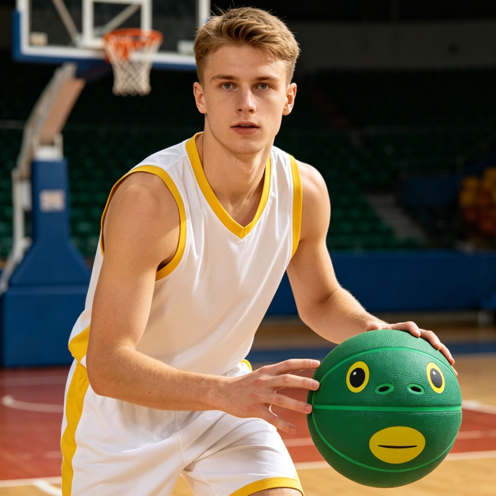 Kuangmi Funny Green Fish Basketball Size 7/6/5 Hygroscopic PU