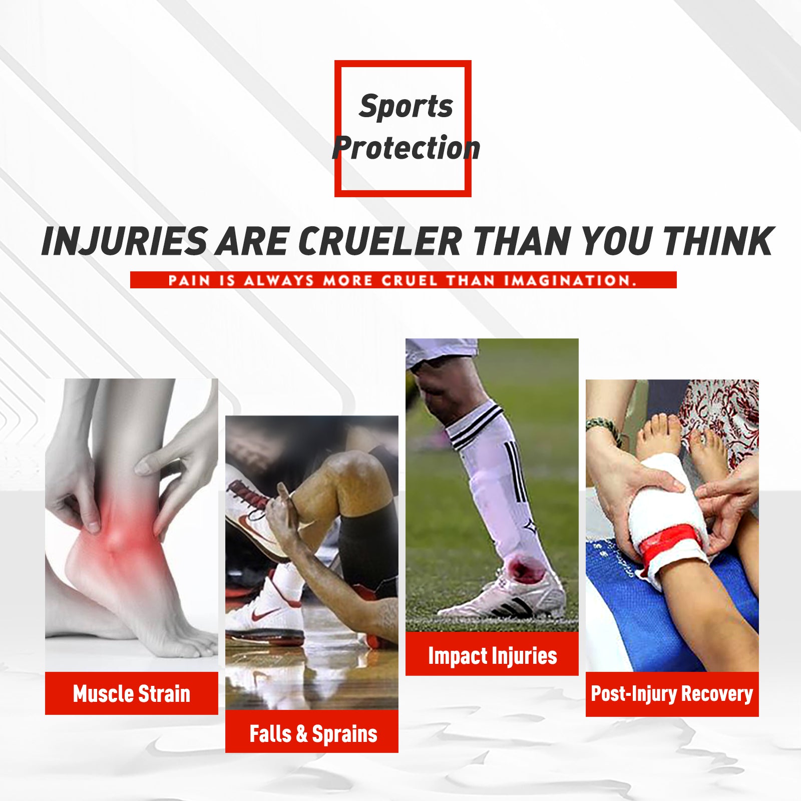Kuangmi Figure-8 Wrapping Ankle Brace - Adjustable Ankle Support for Sports (S/M/L)