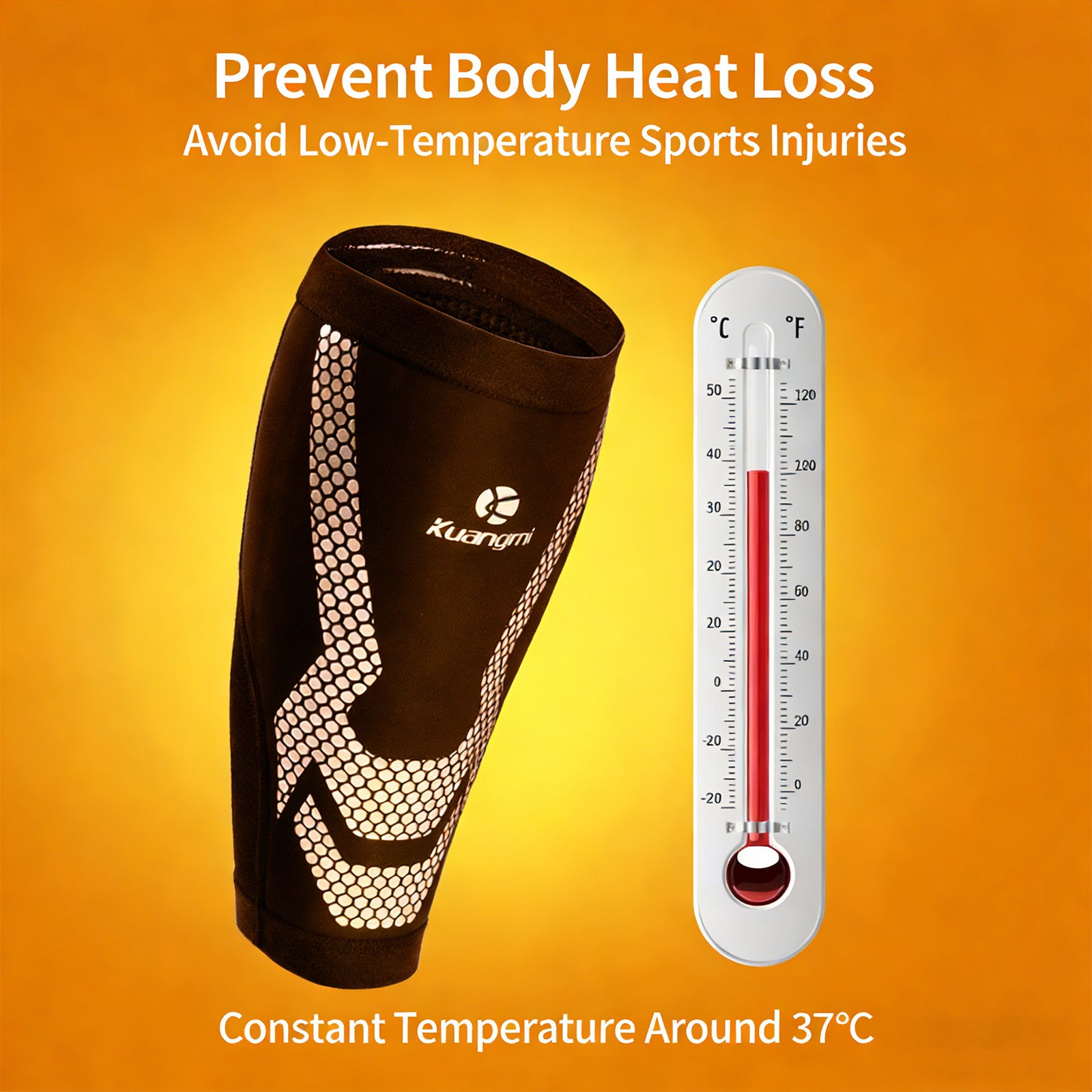 Kuangmi Energy Calf Support - Compression Sleeve for Sports & Activities (Sizes M/L/XL)