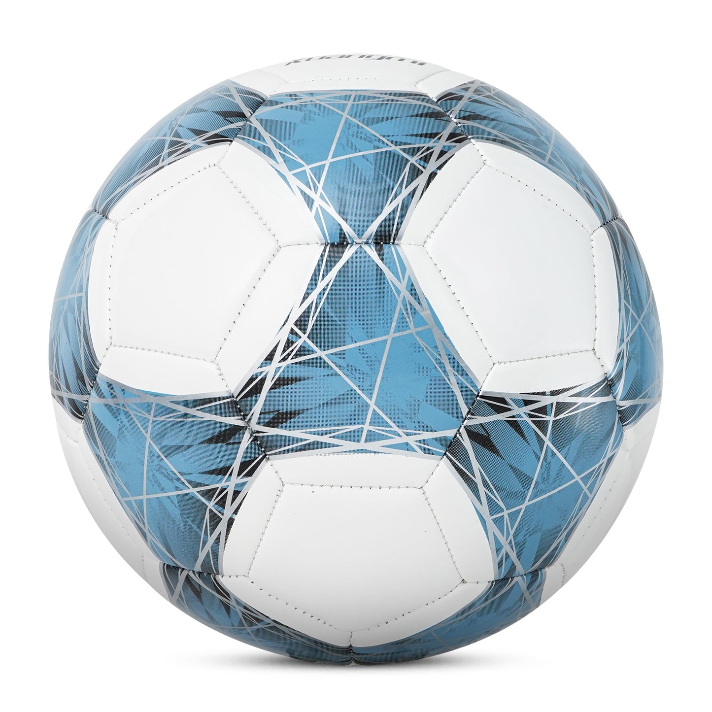 Balón de fútbol Kuangmi con líneas entrelazadas azules y blancas - Talla 5