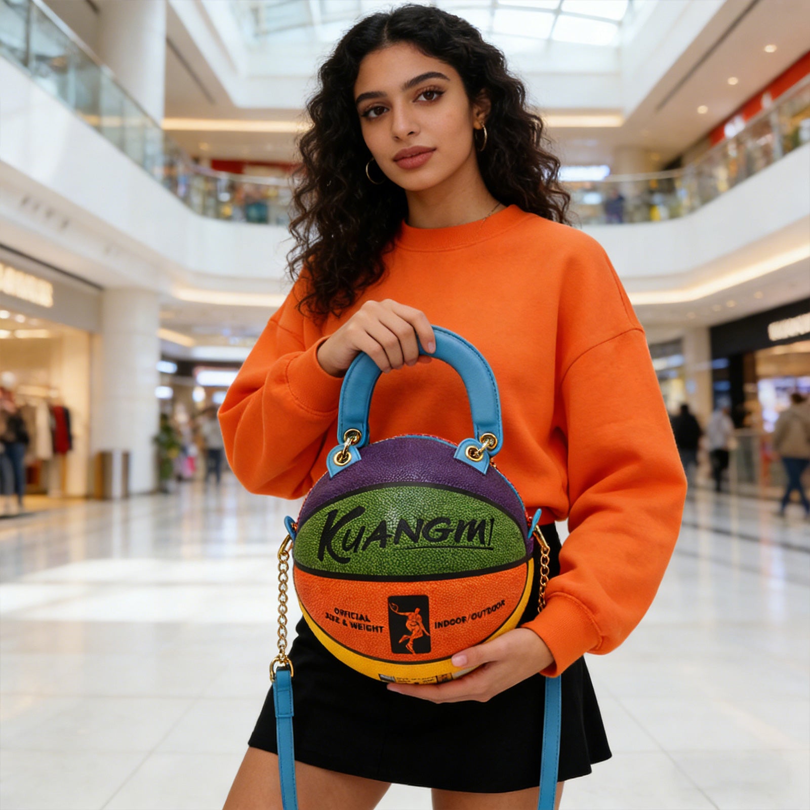 Kuangmi 8 - Bolso y cartera de baloncesto con bloques de color, talla 5/7
