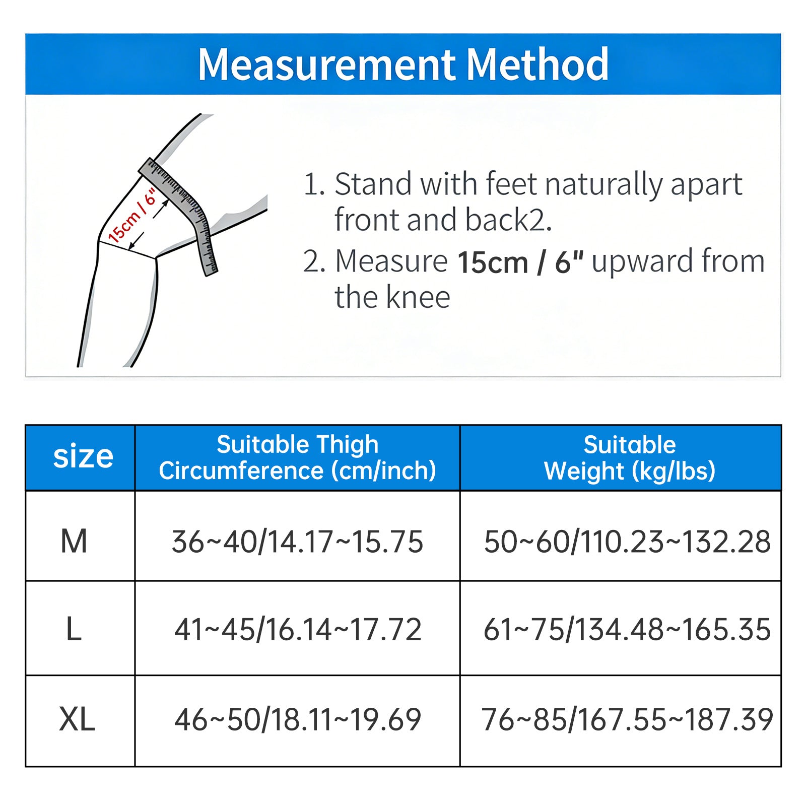 Kuangmi Black & Blue Knitted Knee Brace - Compression Support for Sports & Daily Activities (Sizes M/L/XL)
