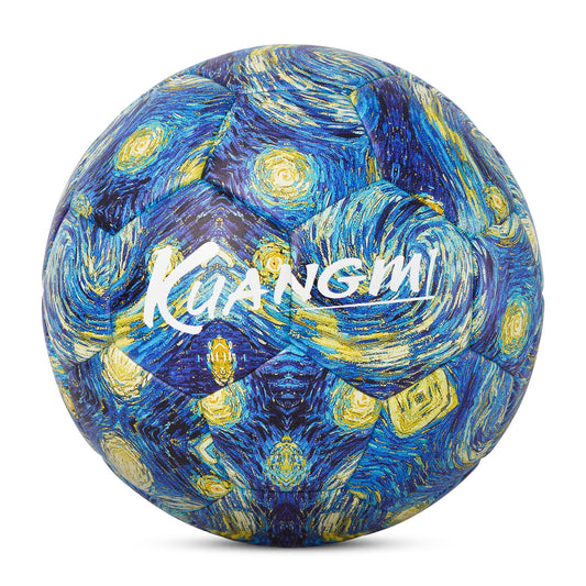 Balón de fútbol Kuangmi inspirado en la Noche Estrellada - Talla 5