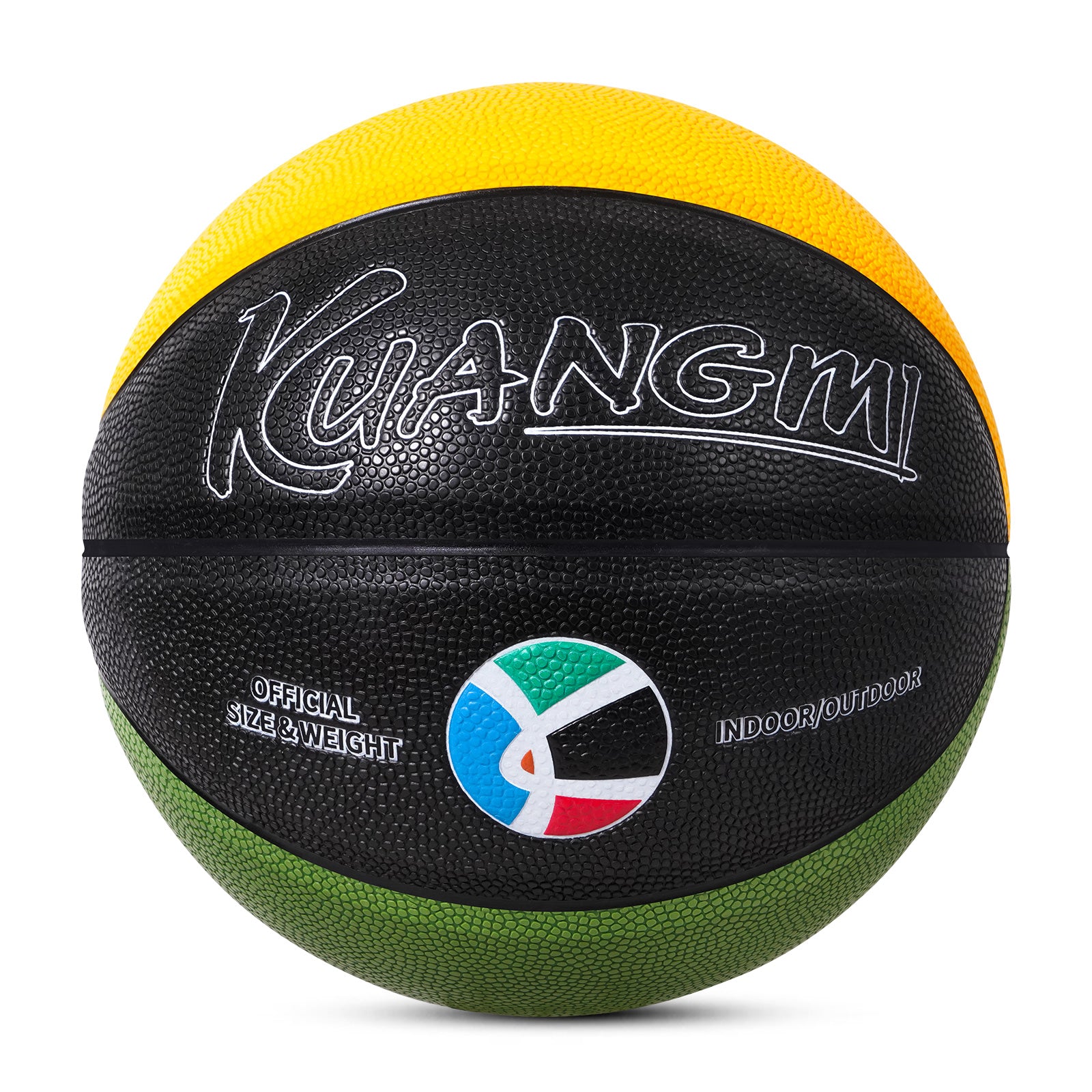 Kuangmi Olympic Colors Basketball - Multicolor Composite PU Ball (Sizes 3/4/5/6/7)