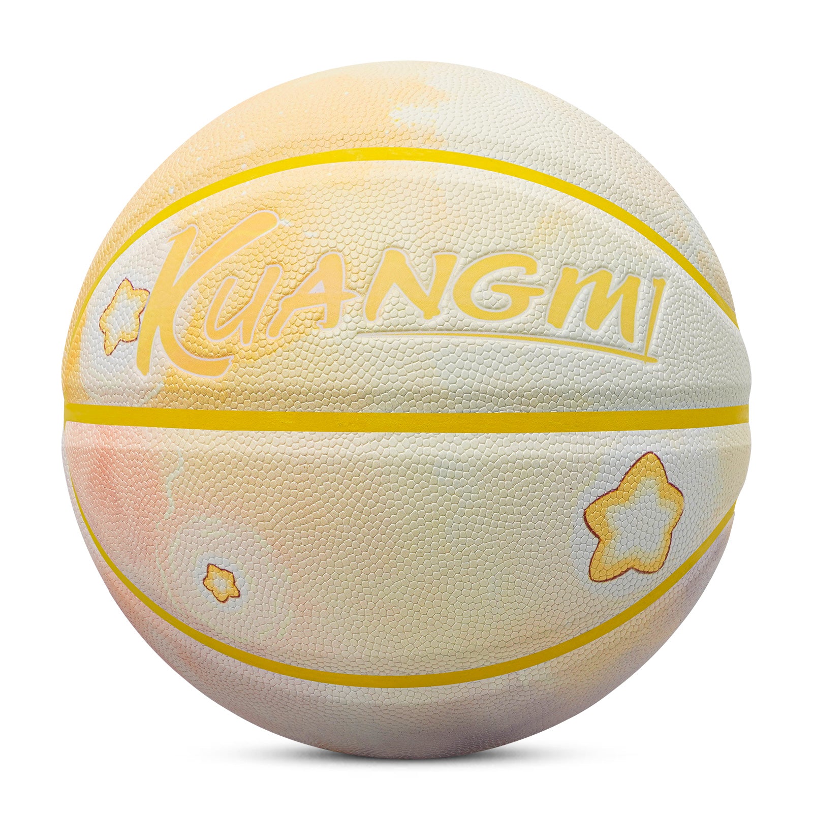 Kuangmi Kids' Yellow Astronaut Basketball, Size 5 (27.5"), Hygroscopic PU Leather