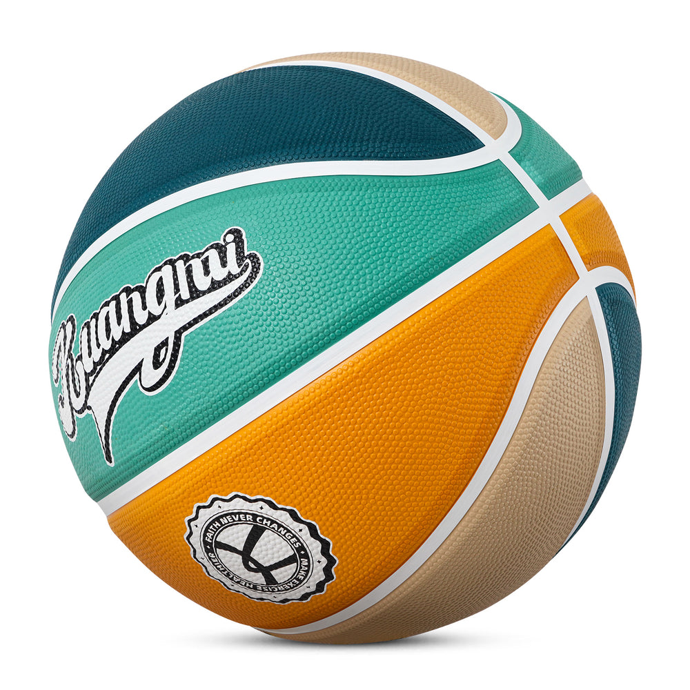 A squinting picture of Kuangmi Greenish Yellow American Style Indoor Basketball