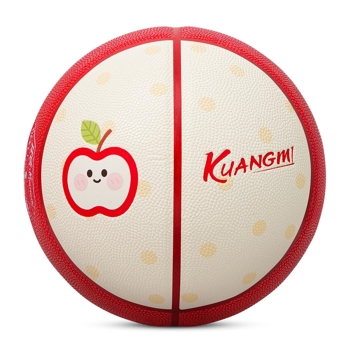 Balón de baloncesto Kuangmi con forma de manzana, talla oficial 7 (29,5"), divertido y novedoso, para uso en interiores y exteriores. 