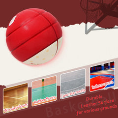 Balón de baloncesto Kuangmi con forma de manzana, talla oficial 7 (29,5"), divertido y novedoso, para uso en interiores y exteriores. 
