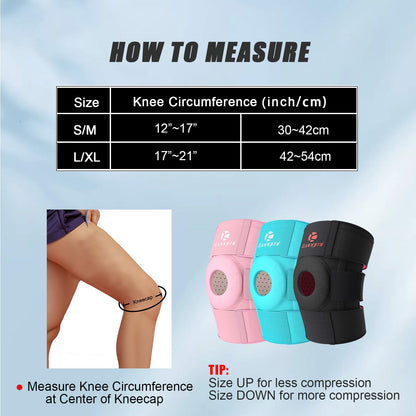 Kuangmi Knee Brace - Side Stabilizers & Gel Pad | Adjustable Compression