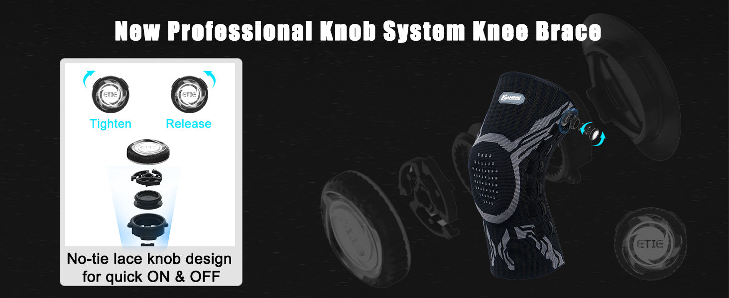 New Professional Knob System Knee Brace
No-tie lace knob design for quick ON & OFF