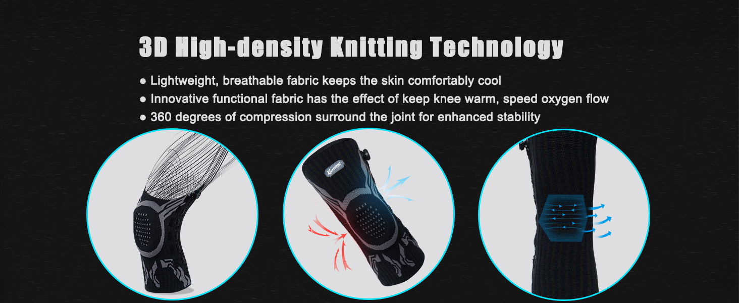 Kuangmi® Knob Knee Brace 3D High-density Knitting Technology