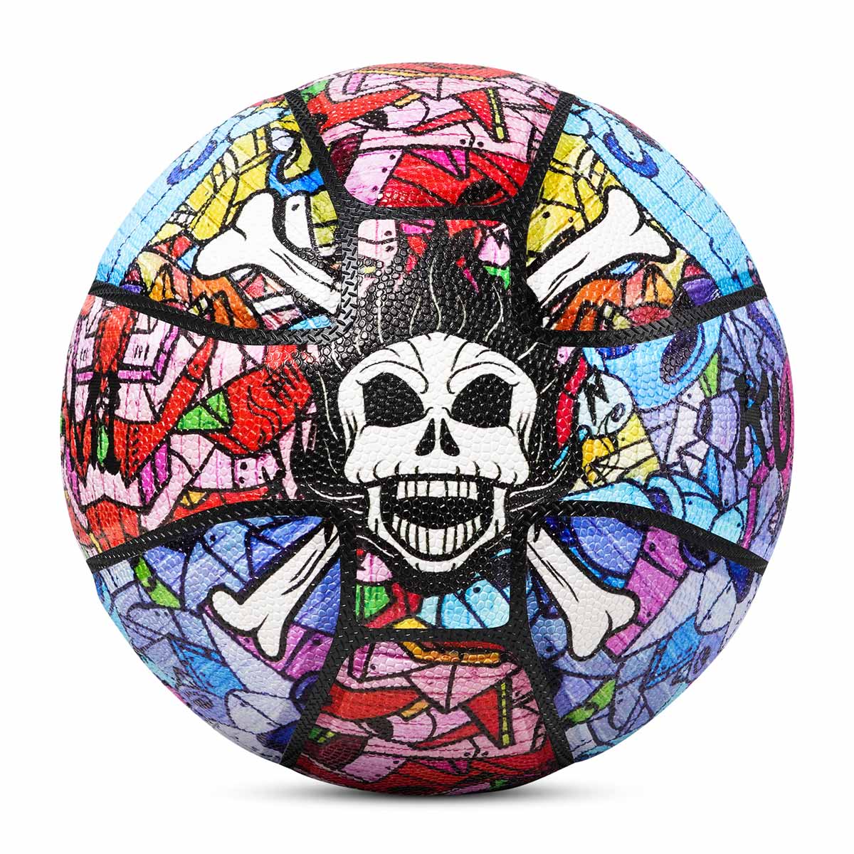 Kuangmi Skull Themed Basketball - Size 7 (29.5"), PU Material, Indoor/Outdoor, Patent-Shaped Inner Tire, Playable & Decorative