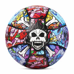 Kuangmi Skull Themed Basketball - Size 7 (29.5"), PU Material, Indoor/Outdoor, Patent-Shaped Inner Tire, Playable & Decorative