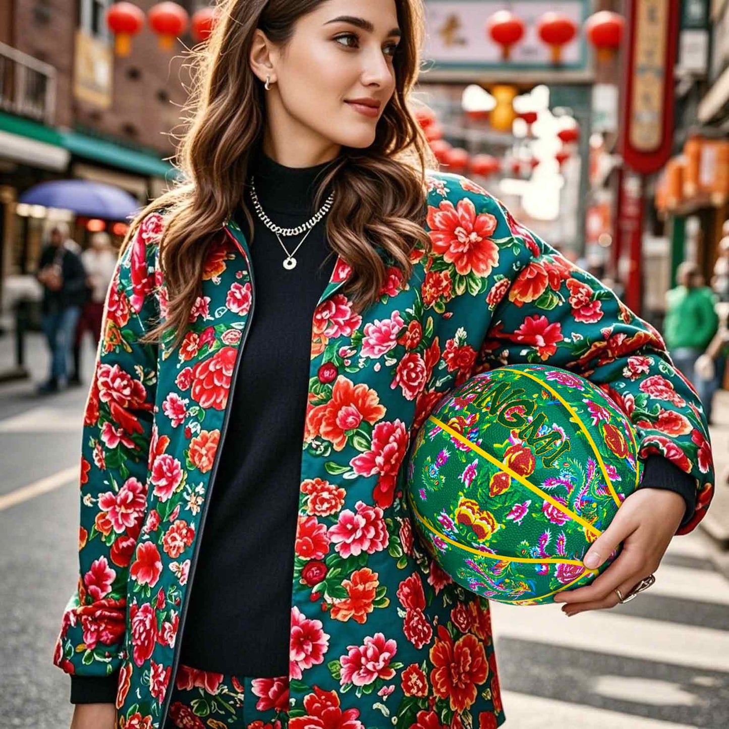 Kuangmi Chinese Style Big Flower Basketball Size7