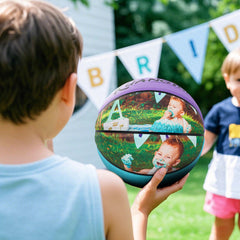 Balón de baloncesto con foto personalizada Kuangmi, talla 5, para recién nacidos y niños