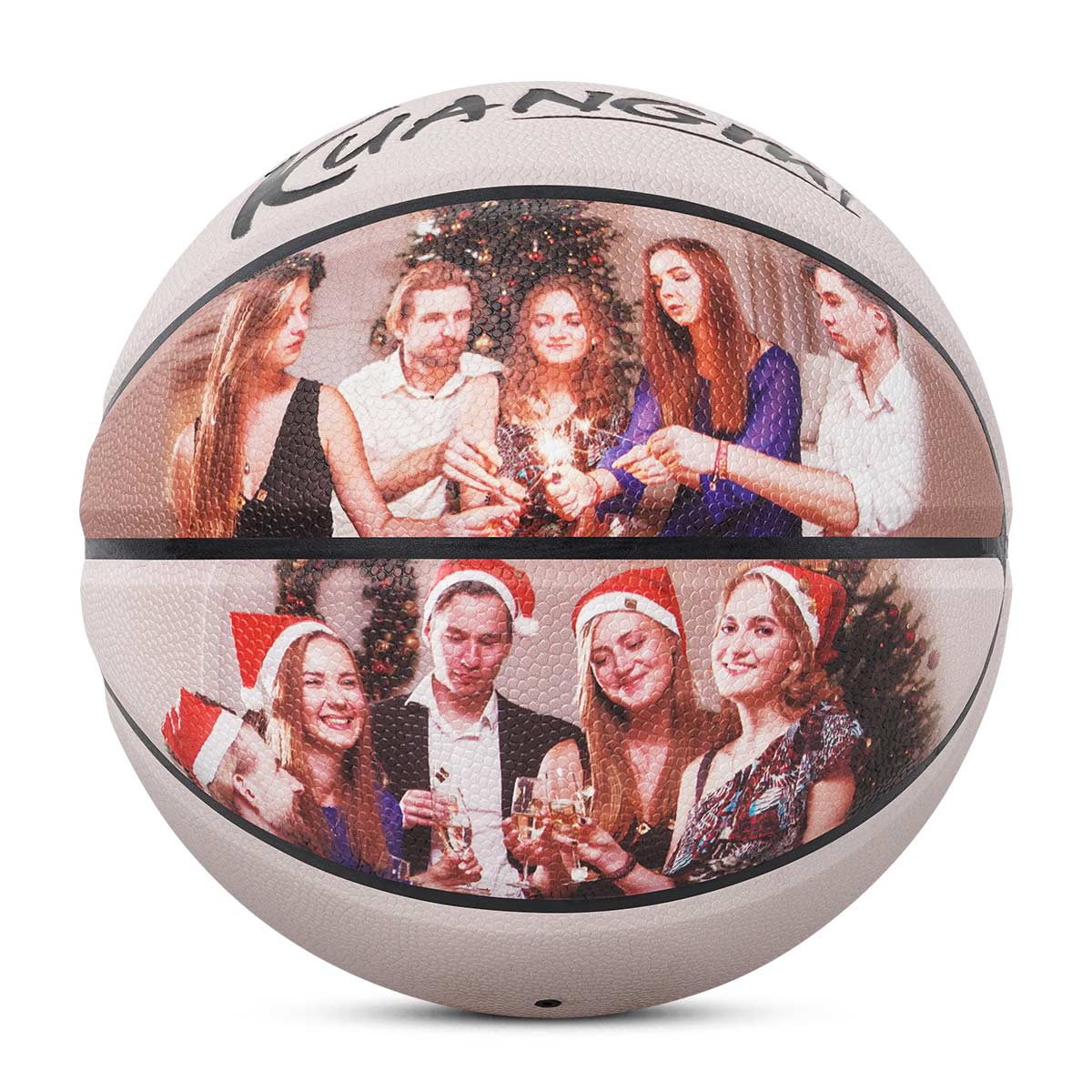 Balón de baloncesto con foto personalizada Kuangmi, tallas 6/7, para fiestas navideñas