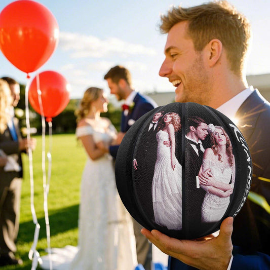 Balón de baloncesto con foto personalizada Kuangmi, tallas 6/7 para bodas