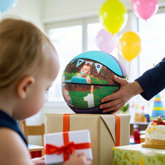Balón de baloncesto con foto personalizada Kuangmi, talla 5, para recién nacidos y niños