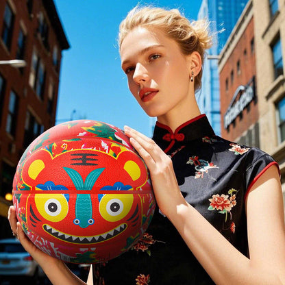 Kuangmi Chinese Style Big Flower Tiger Street Basketball Size 7