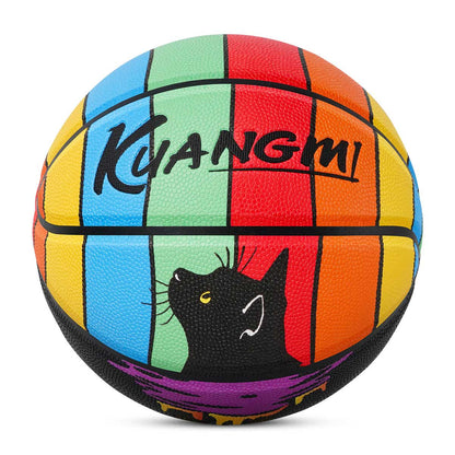 Balón de baloncesto con temática de gato Kuangmi, talla 7
