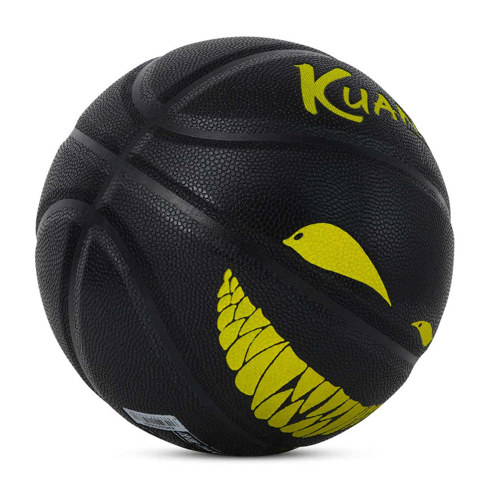 An inclined view of Kuangmi Devil Smiley Luminous Basketball that doesn't glow during the day