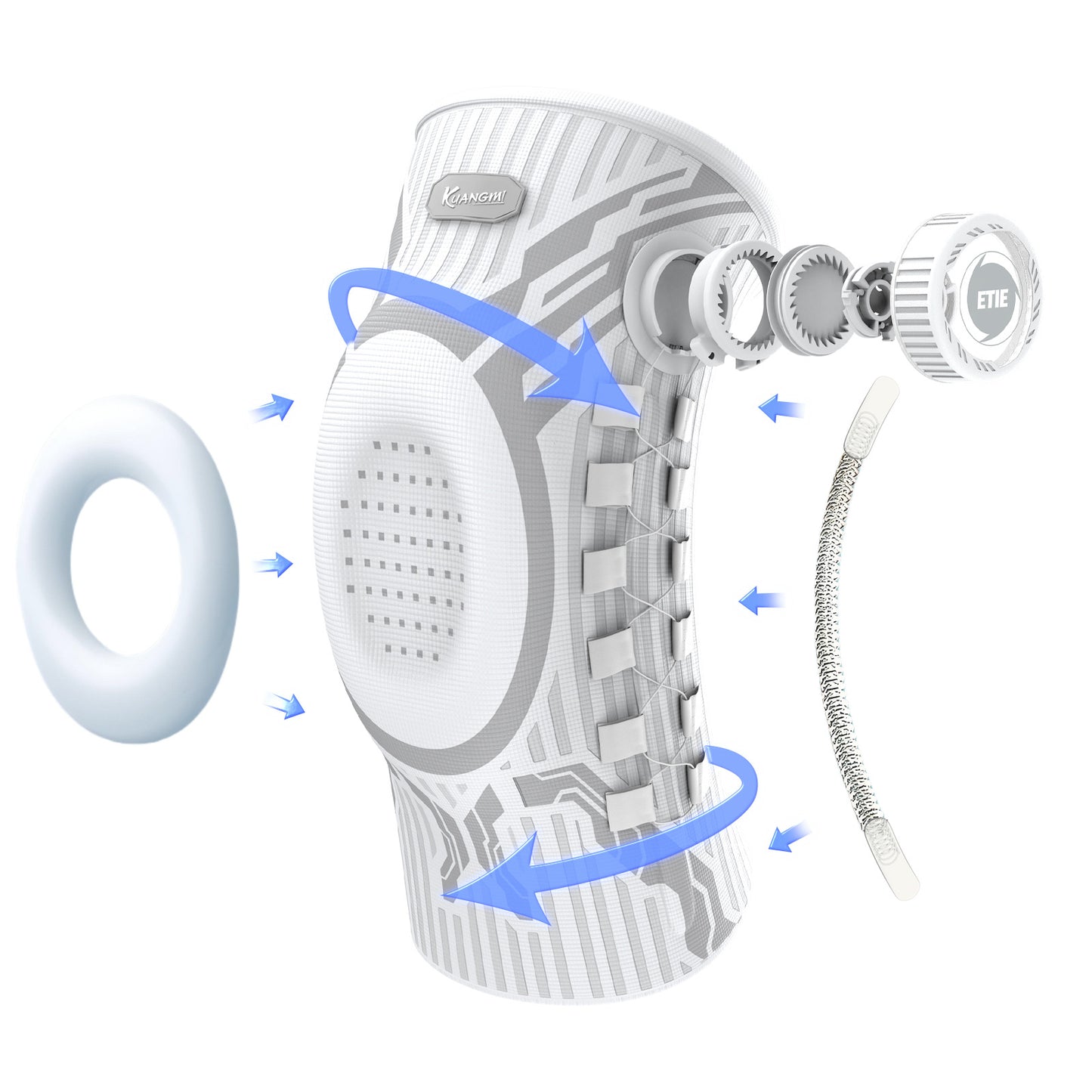 Kuangmi® Smart Knob Knee Brace White-Left (single)
