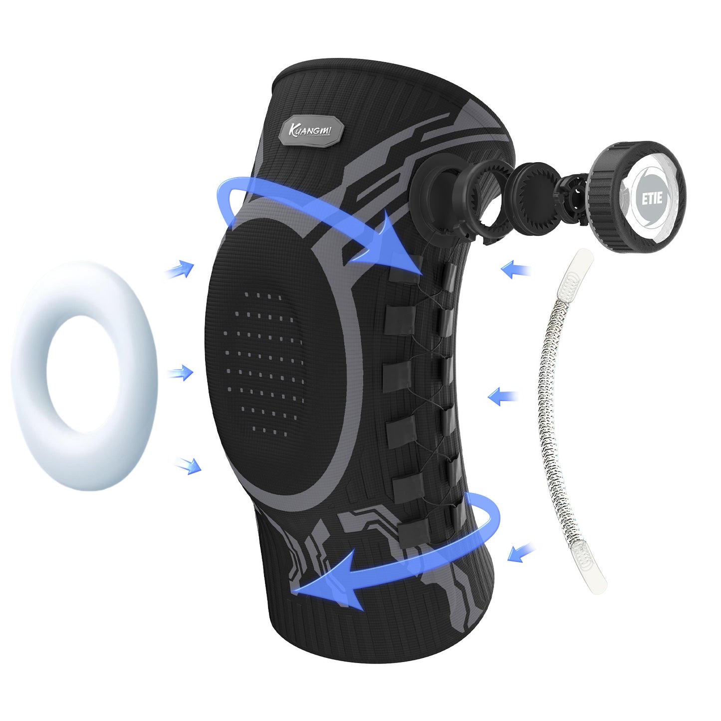 Kuangmi® Smart Knob Knee Brace Black-Left (single)