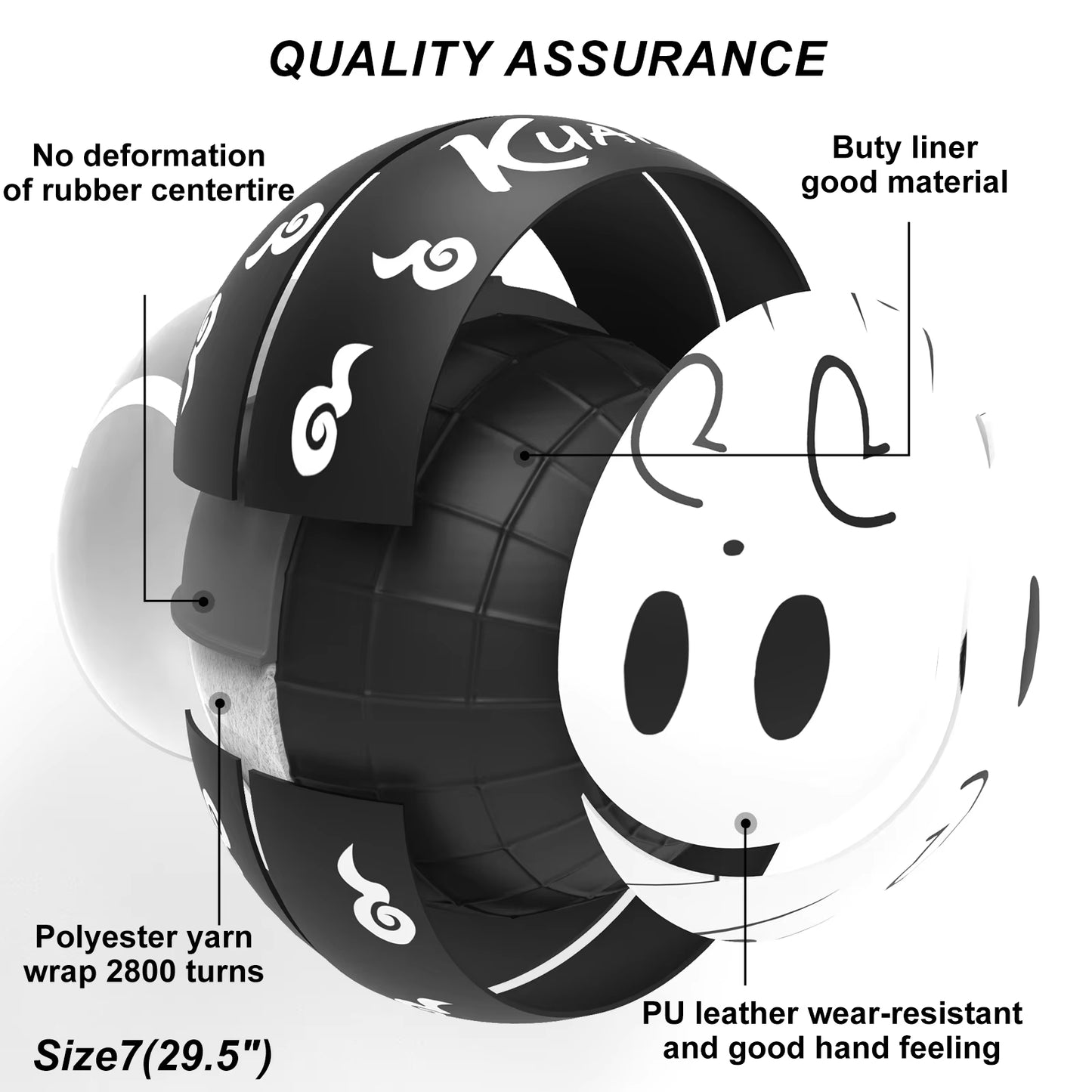 Ballon de basket fantôme phosphorescent Kuangmi taille 7 avec éléments Tai Chi