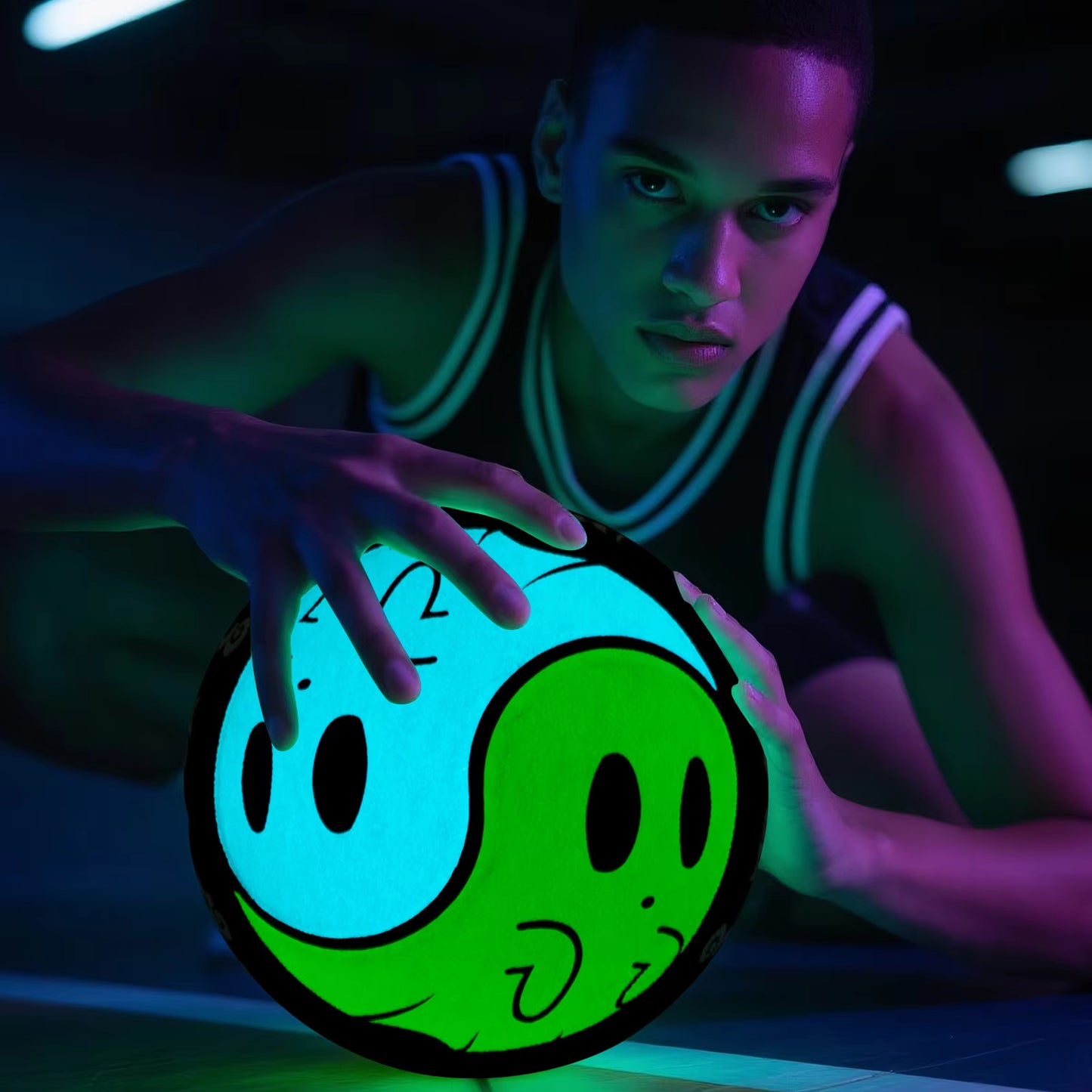 Ballon de basket fantôme phosphorescent Kuangmi taille 7 avec éléments Tai Chi
