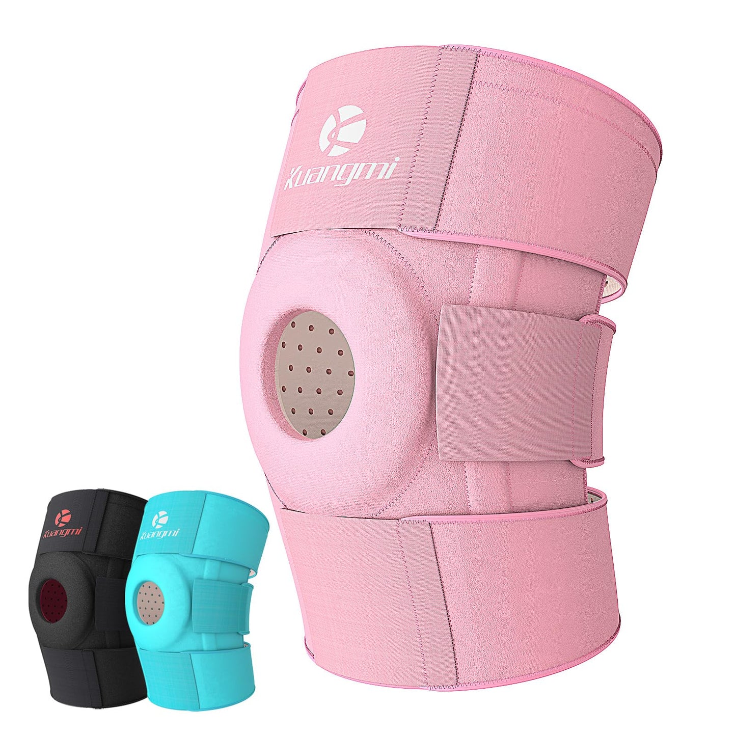 Kuangmi Knee Brace - Side Stabilizers & Gel Pad | Adjustable Compression