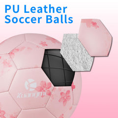 Kuangmi Sakura Pink Football Soccer Ball - Size 4/5  (Machine stitched)