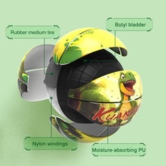 Kuangmi Dinosaur Kids Basketball, Green, Sizes 4 (25.5") & 5 (27.5"), Hygroscopic PU Leather