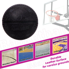 Kuangmi Sandwich Cookie Basketball, Sizes 6 & 7, Pink & Black, Hygroscopic PU Leather