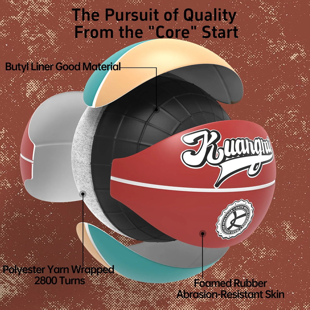 Material decomposition pictures of Kuangmi Greenish Yellow American Style Indoor Basketball