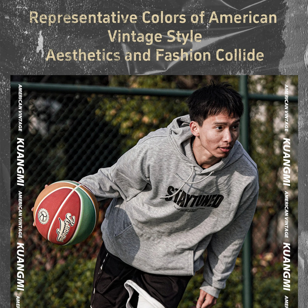 Model pictures of Kuangmi Greenish Yellow American Style Indoor Basketball