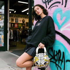 “Yellow EMO Bear” Size-7 Basketball Bag & Handbag