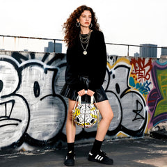 “Yellow EMO Bear” Size-7 Basketball Bag & Handbag
