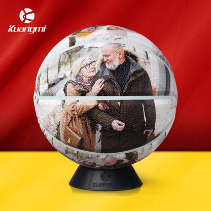 Balón de baloncesto con foto personalizada Kuangmi, talla 5/6/7, para recién nacidos y niños